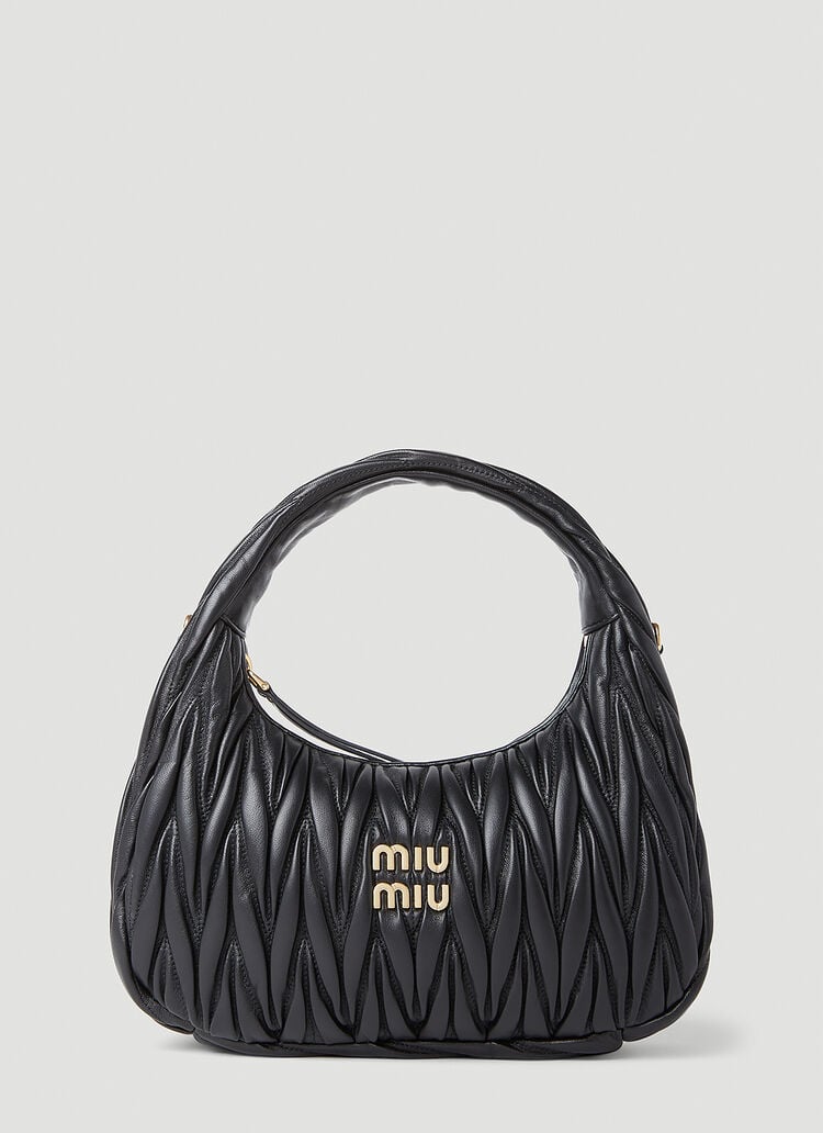 Wander matelassé nappa leather hobo bag