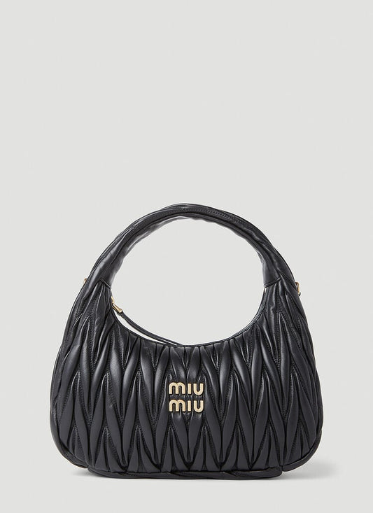 Wander matelassé nappa leather hobo bag