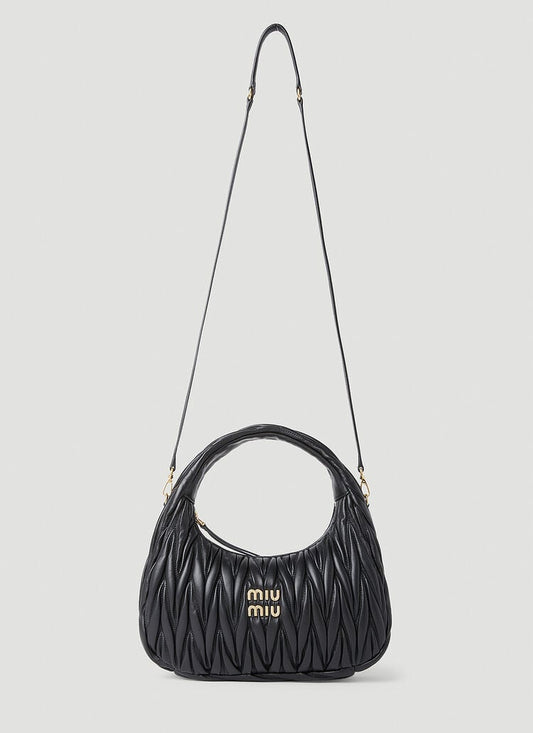 Wander matelassé nappa leather hobo bag