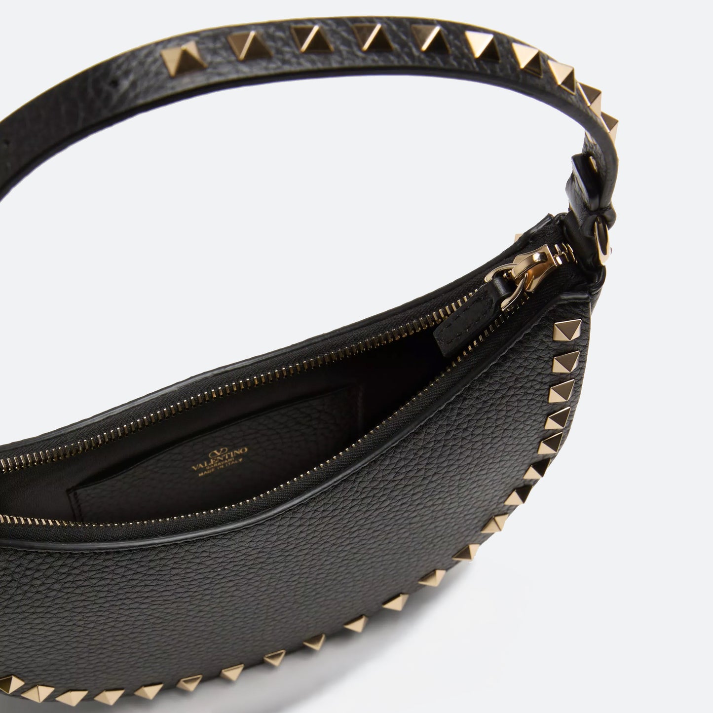 Mini Rockstud Hobo Bag In Grainy Calfskin