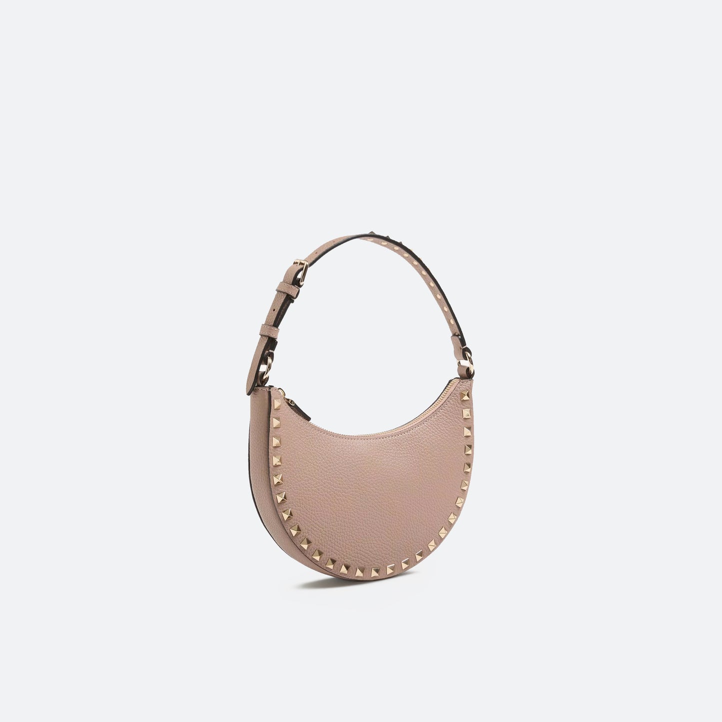 Mini Rockstud Hobo Bag In Grainy Calfskin