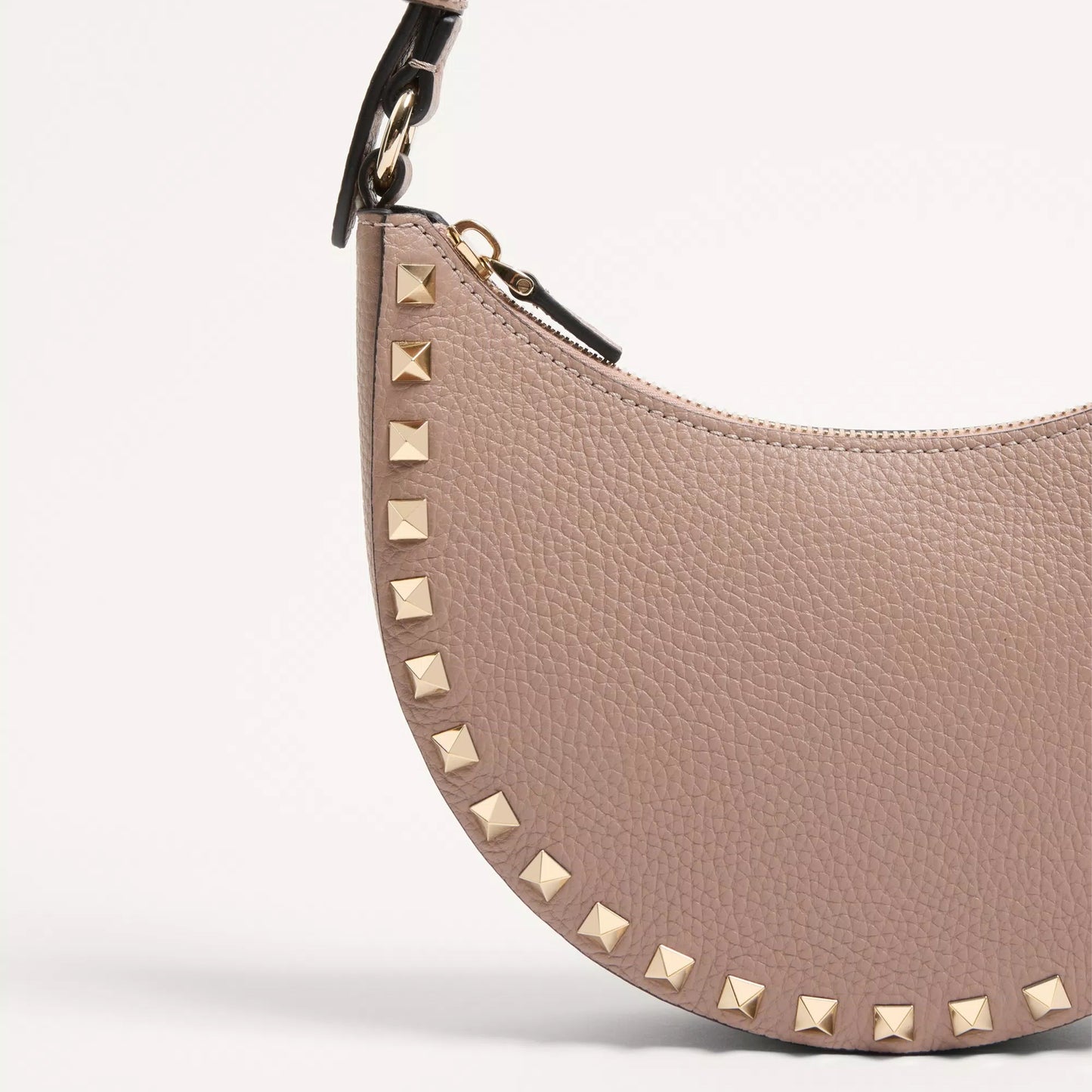 Mini Rockstud Hobo Bag In Grainy Calfskin